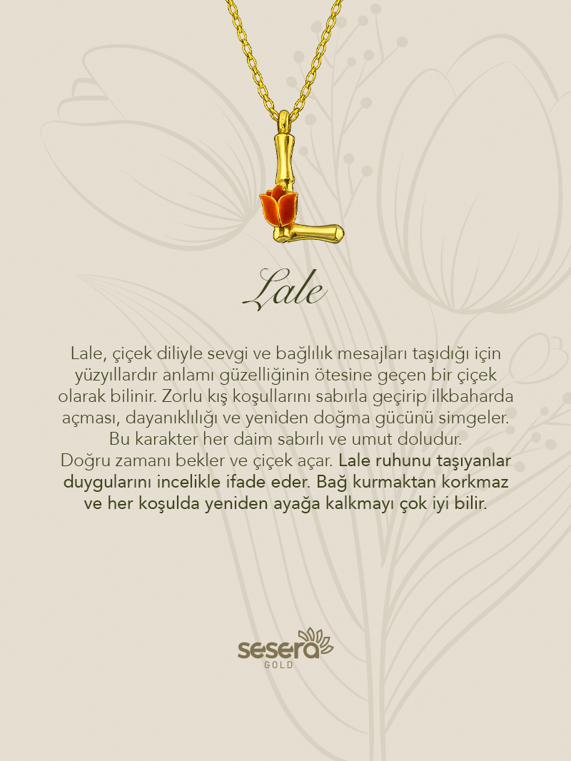 Blossom Letter L Harfi Lale Kolye