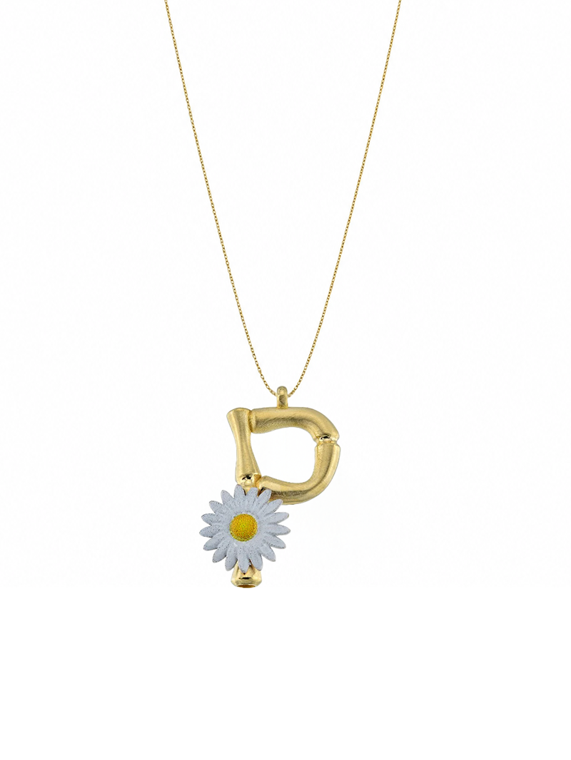 Blossom Letter P Harfi Papatya Kolye