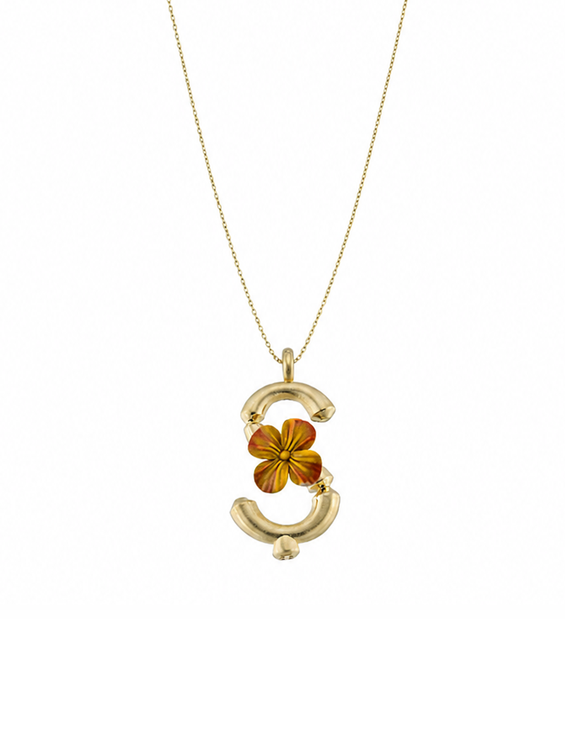 Blossom Letter Ş Harfi Şebboy Kolye