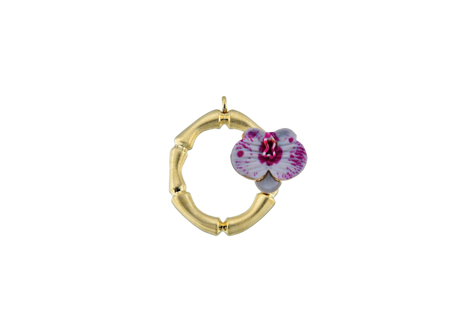 Blossom Letter O Harfi Orkide Kolye Ucu