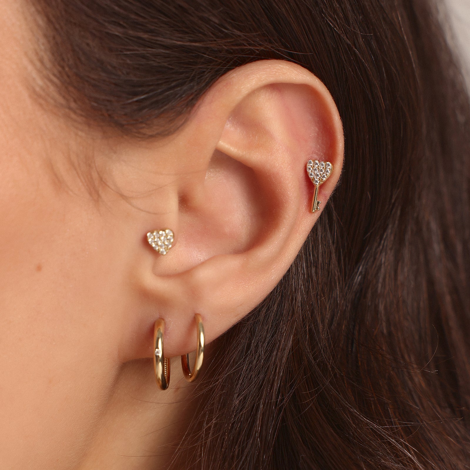Altın Kalp Tragus Piercing