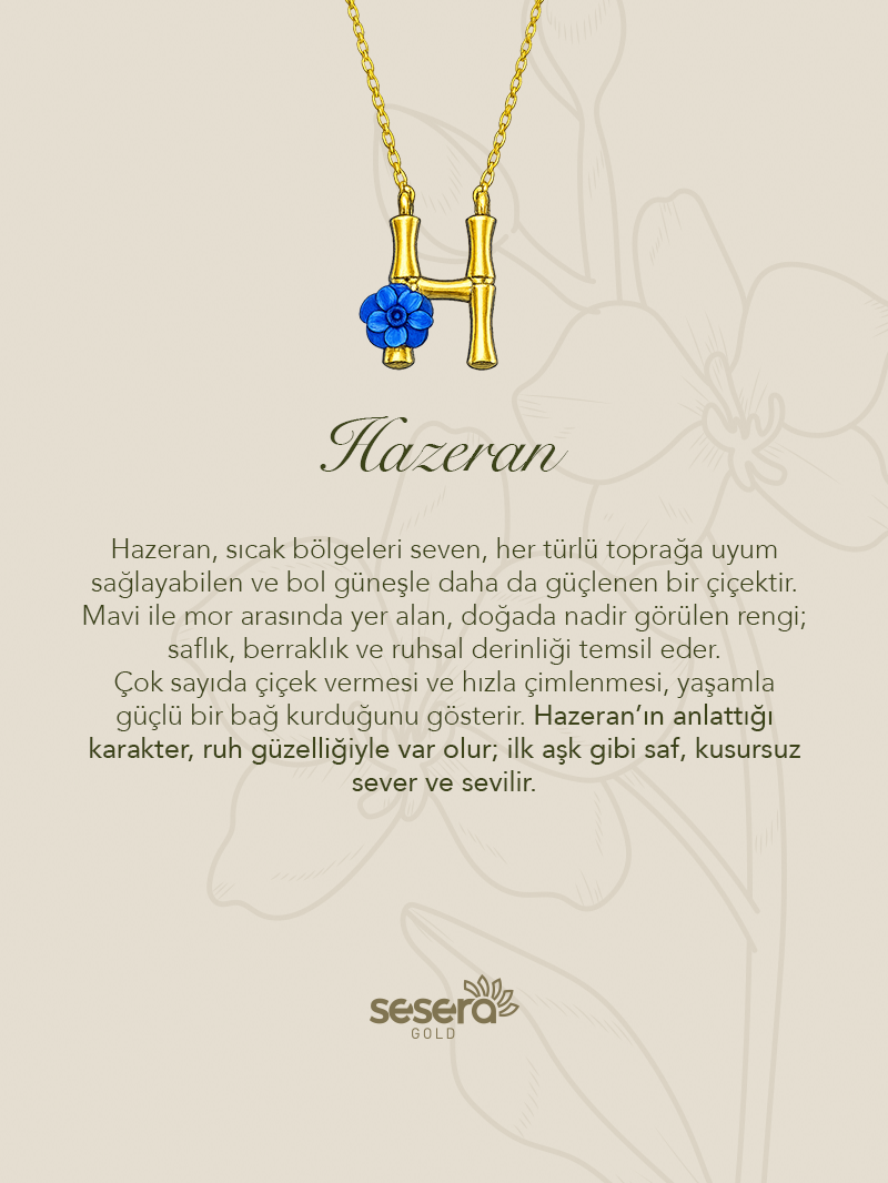 Blossom Letter H Harfi Hezaren Kolye