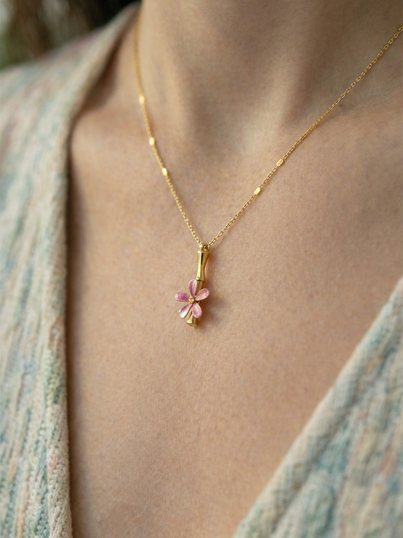 Blossom Letter I Harfi Itır Kolye