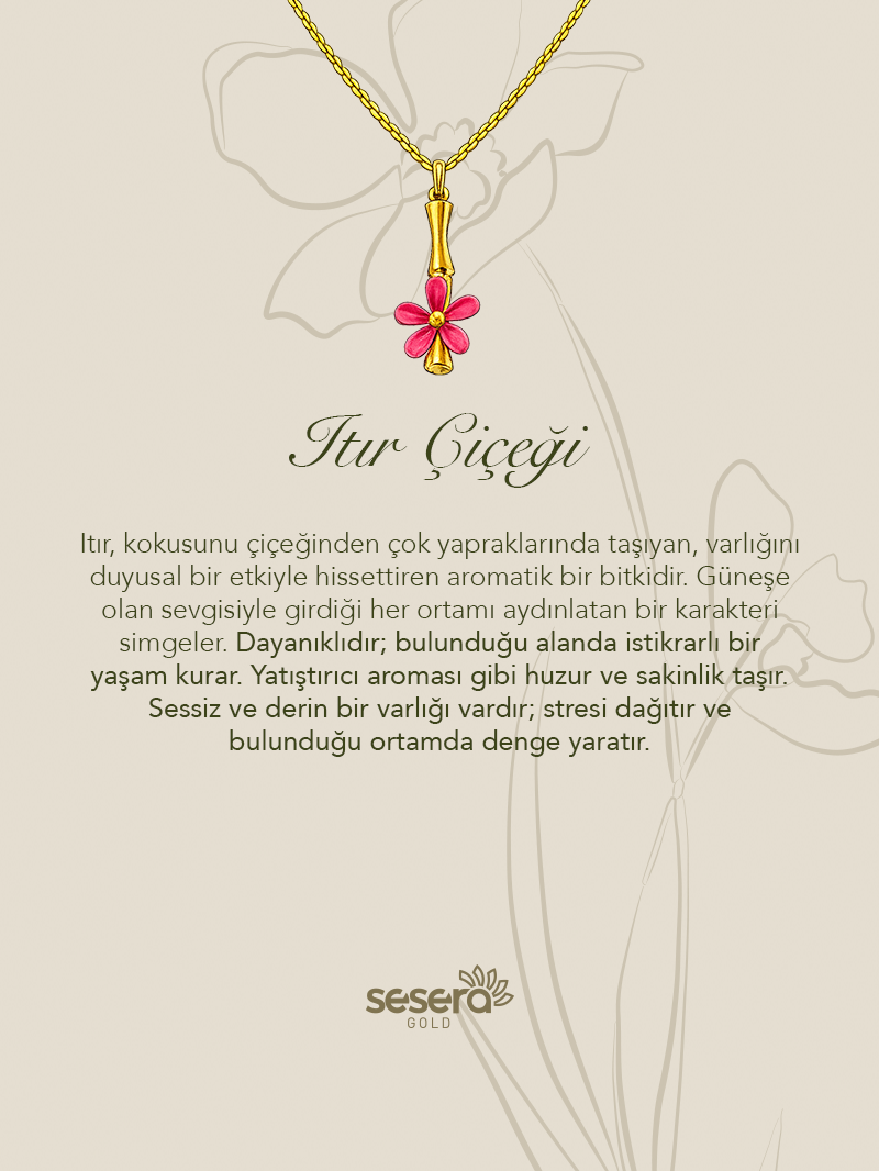 Blossom Letter I Harfi Itır Kolye