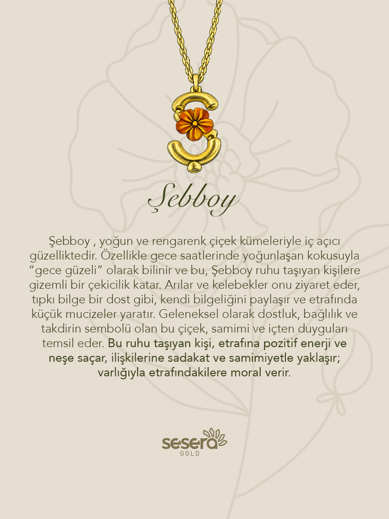 Blossom Letter Ş Harfi Şebboy Kolye Ucu