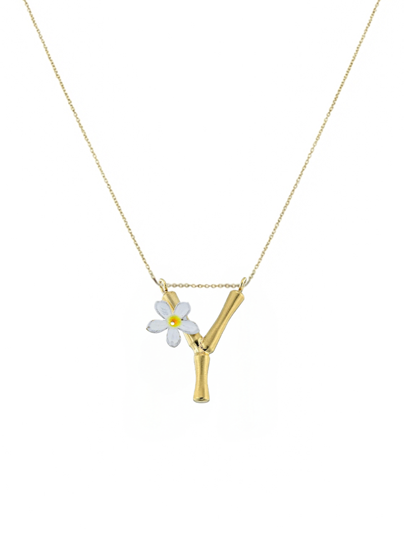 Blossom Letter Y Harfi Yasemin Kolye