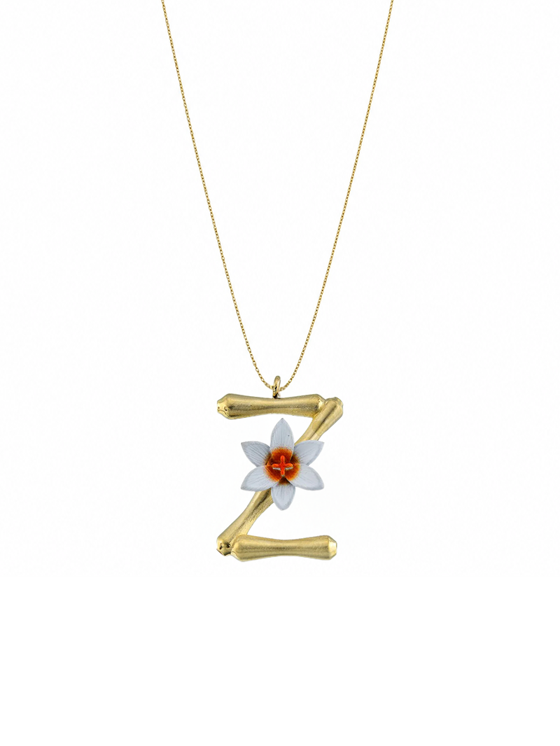 Blossom Letter Z Harfi Zambak Kolye