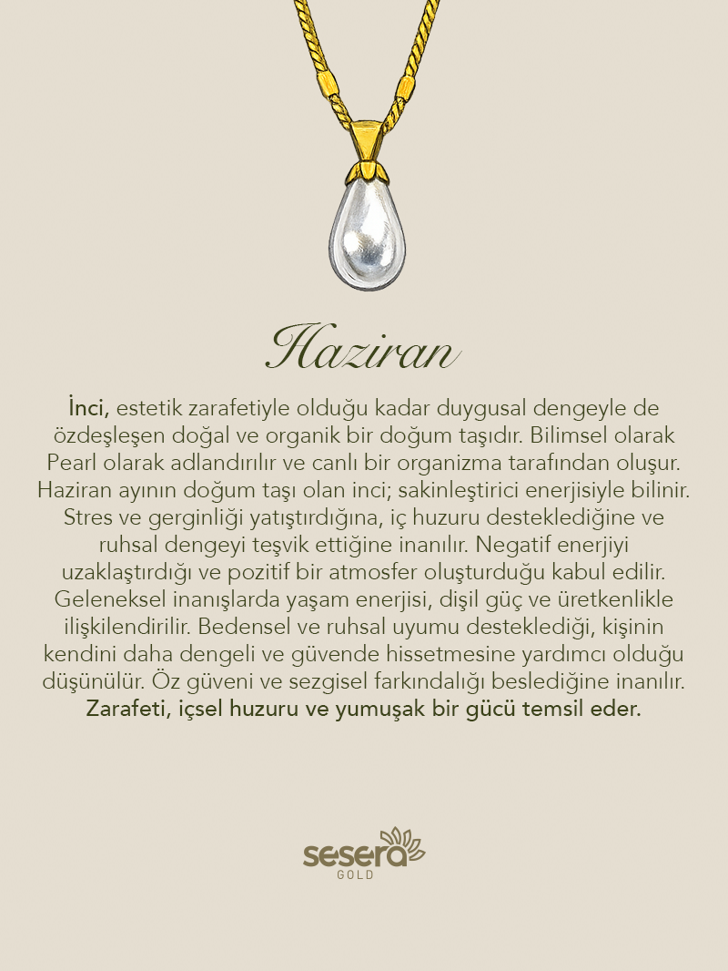 Doğum Taşı Haziran Ayı İnci Kolye Ucu