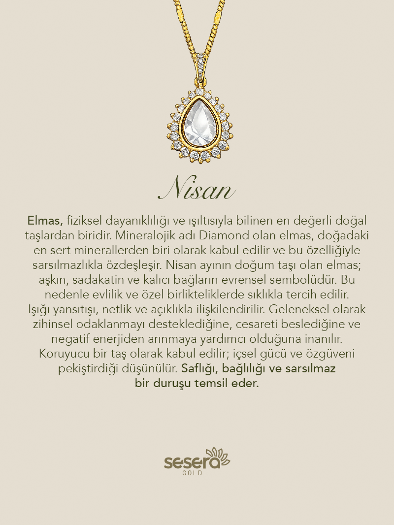 Doğum Taşı Nisan Ayı Elmas Kolye Ucu