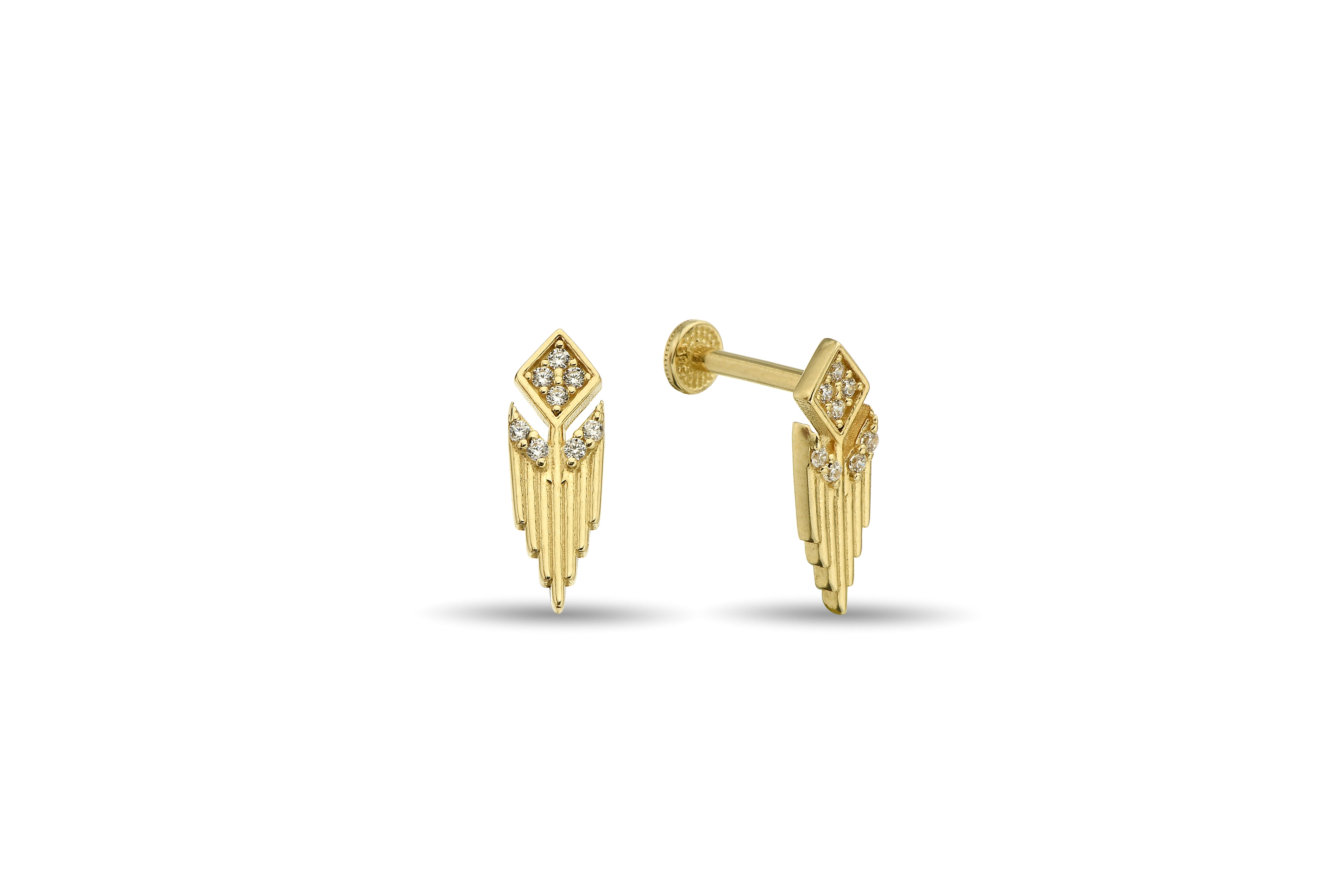 Taşlı Altın Tragus Piercing