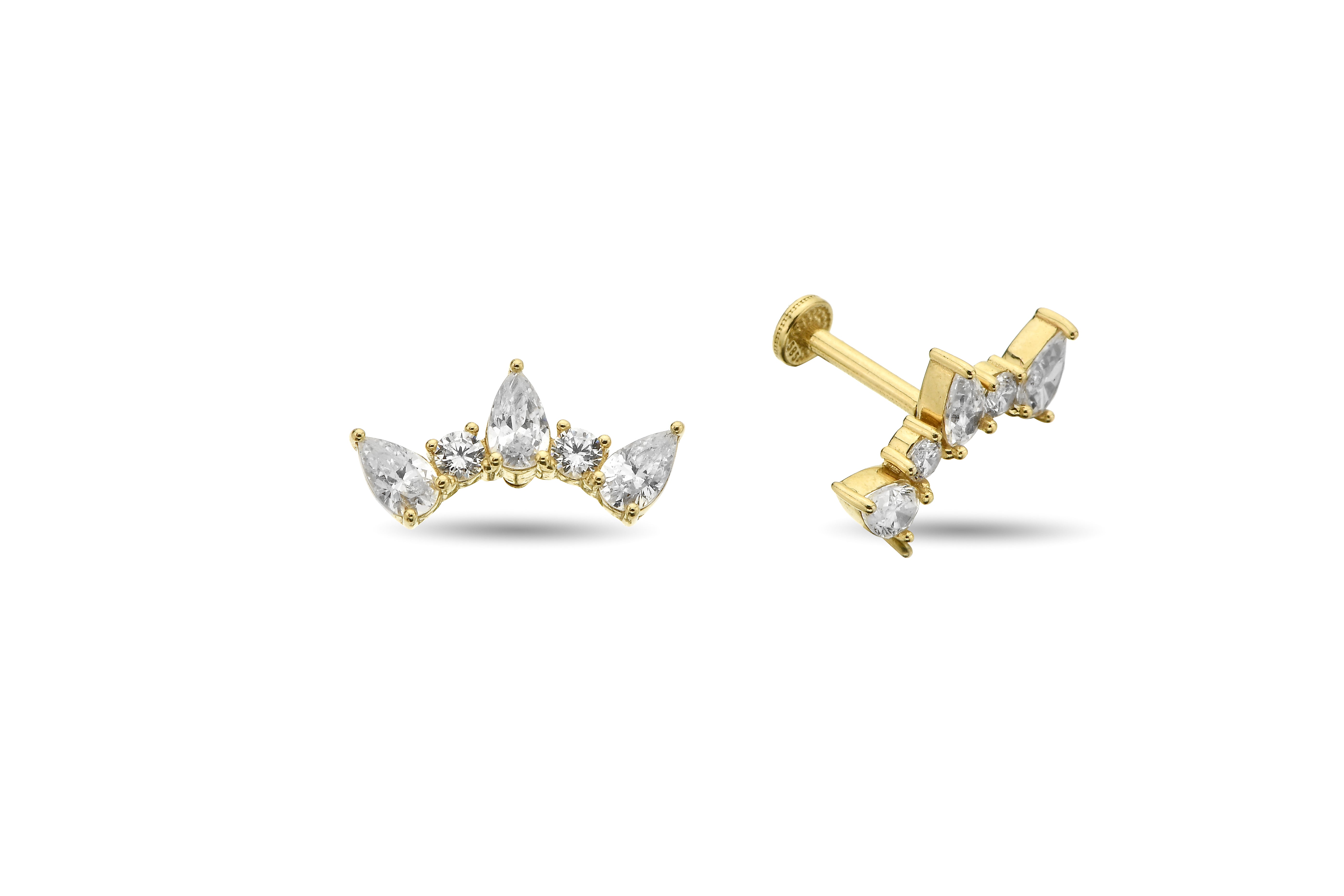Damla Taşlı Altın Tragus Piercing