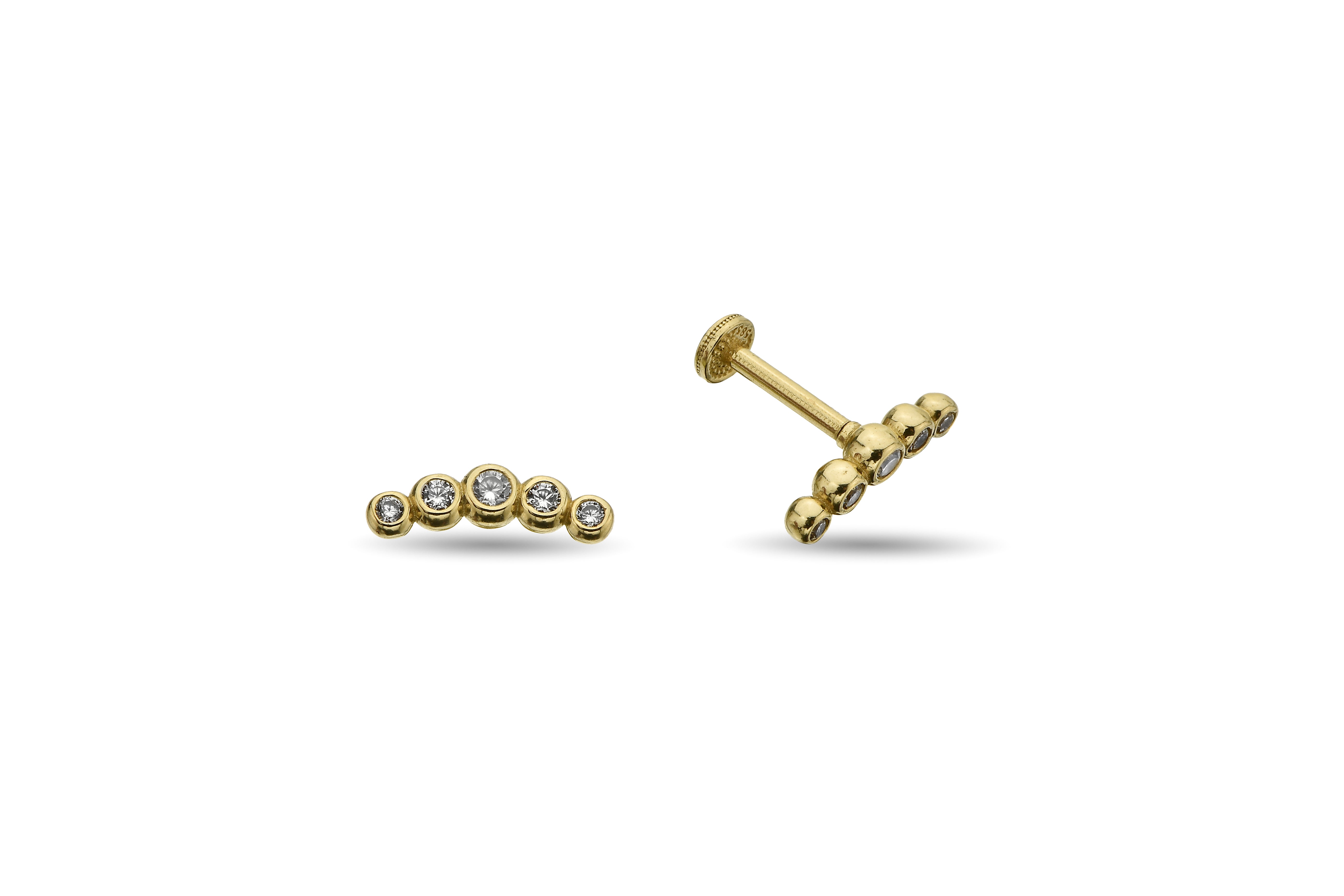 Taşlı Bubble Altın Tragus Piercing