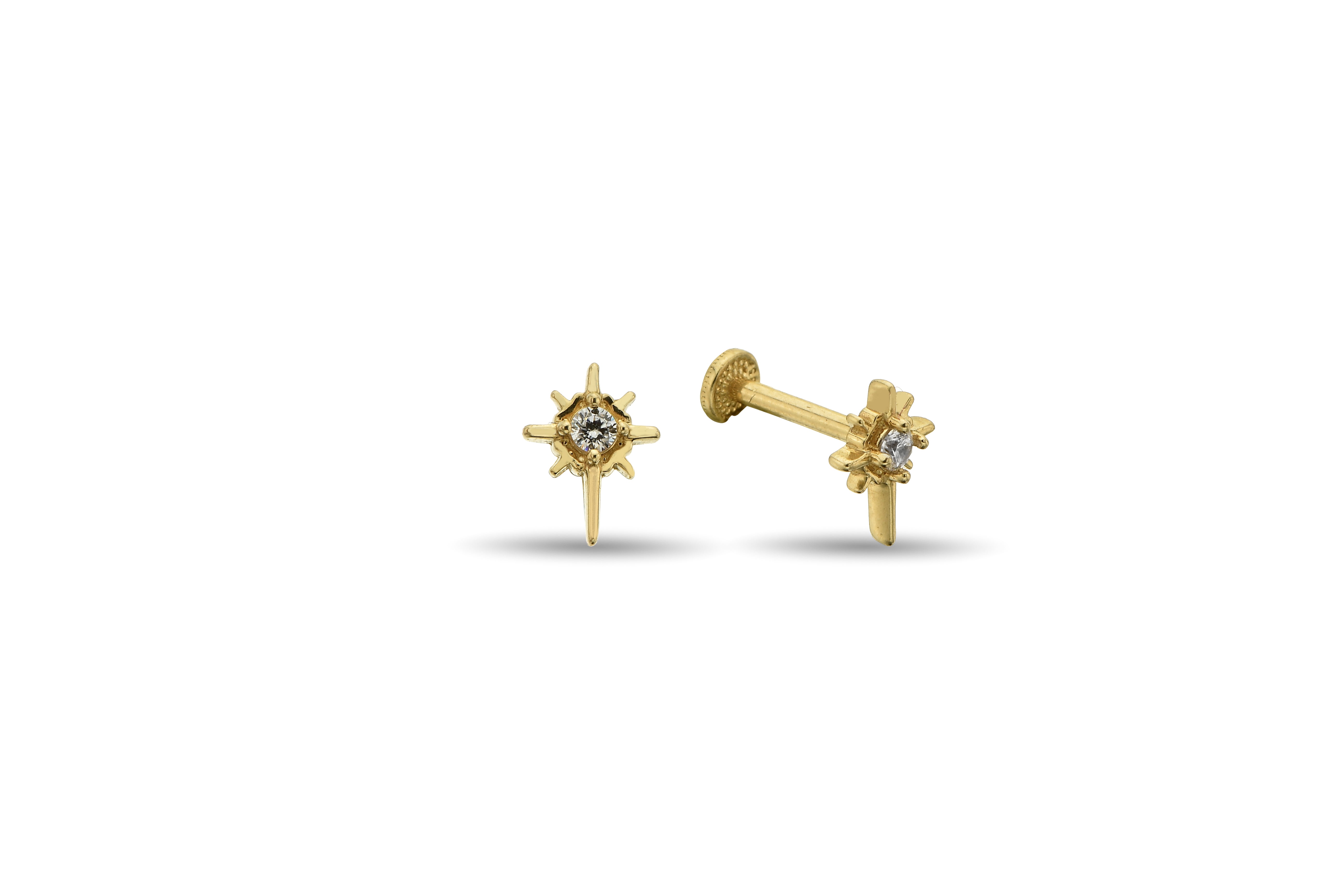 Taşlı Altın Tragus Piercing