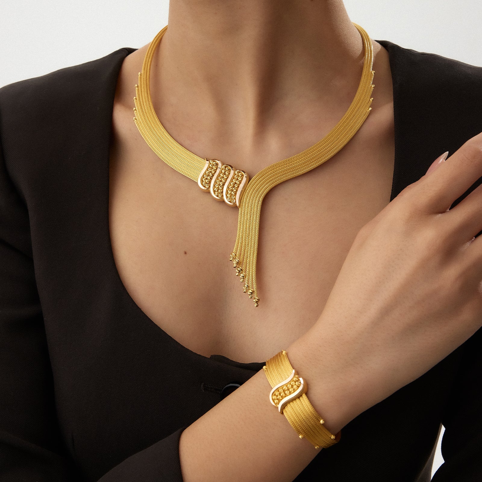 Aurora Kalze Altın Set - TS00054
